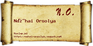 Néhai Orsolya névjegykártya